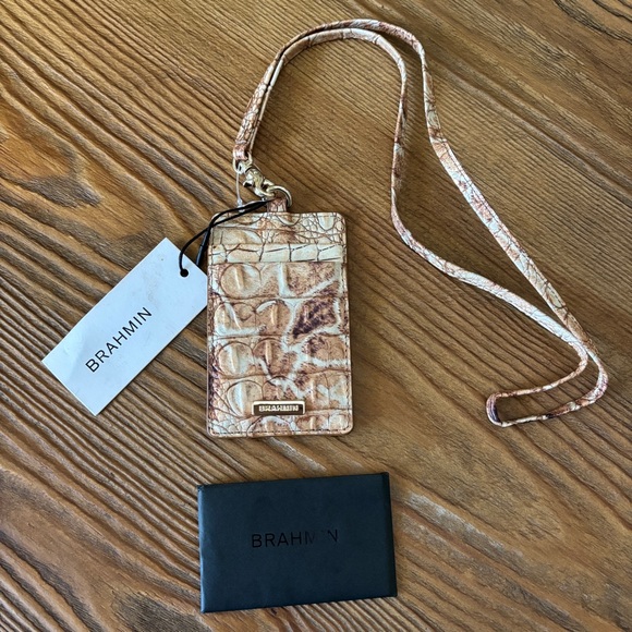 Brahmin Camel Safari Croc-Embossed Leather ID Holder - Picture 1 of 5